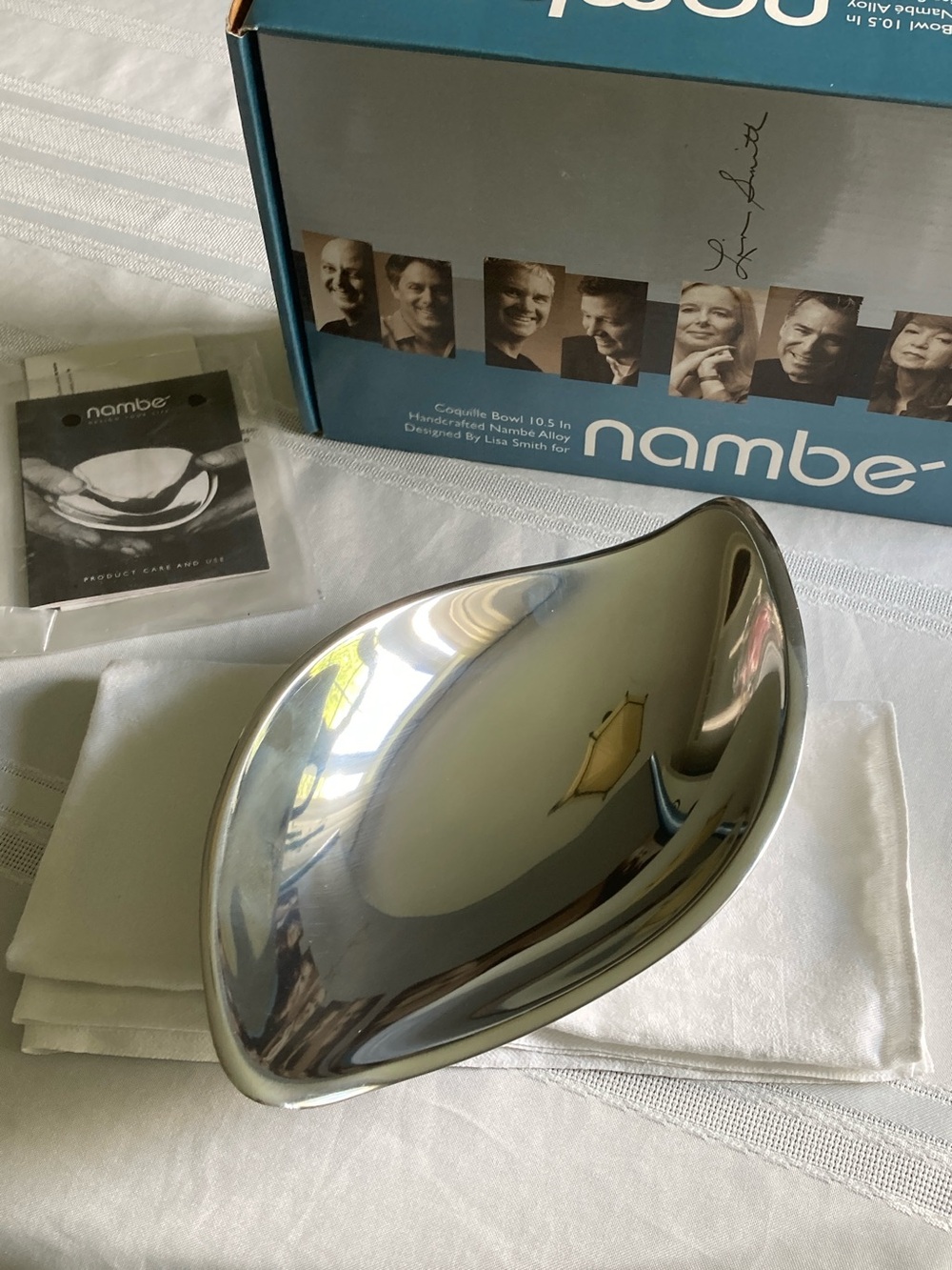 Nambe Coquille Polished Silver Sculptural Serving Bowl